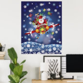 Poster de l'avion classique de père Noël (Bureau à domicile)