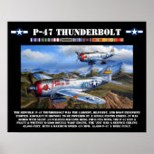 Poster de l'avion de chasse P-47 Thunderbolt (Devant)
