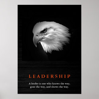 Poster de leadership de l'aigle blanc noir