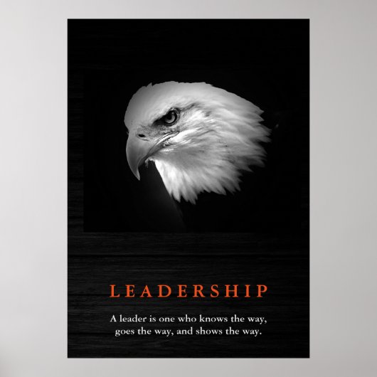 Poster de leadership de l'aigle blanc noir (Devant)