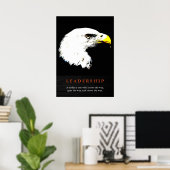 Poster de leadership de l'aigle noir blanc américa (Bureau à domicile)