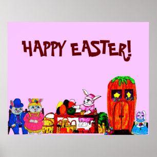POSTER DE L'EASTER BUNNY COLLAGE