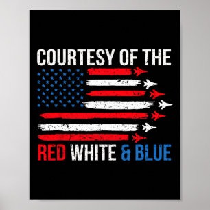 Poster De l'écarlate blanc et bleu 4 juillet