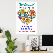 Poster de l'école / enseignant (Bureau à domicile)
