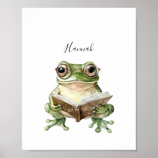 Poster de lecture Cute Frog Imprimer (Devant)