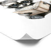 Poster de lecture Cute Raccoon Print (Coin)