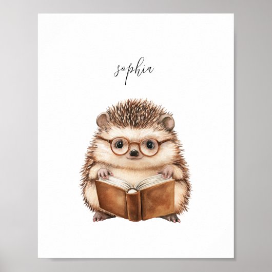 Poster de lecture de Hérisson mignon Imprimer (Devant)