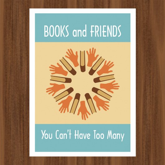 Poster de lecture de livres et d'amis