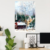 Poster de l'église d'hiver de la Nouvelle Angleter (Bureau à domicile)