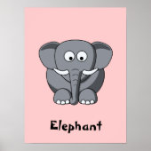 Poster de l'éléphant de dessin (Devant)