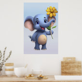 Poster de l'éléphant de dessin d'Imaginaire (Cuisine)
