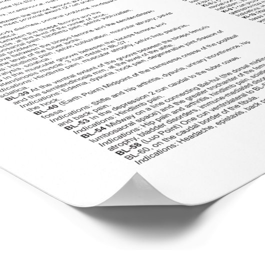 Poster de l'emplacement du point d'acupuncture du (Coin)