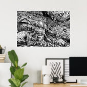 Poster de l'enfer noir et blanc (Bureau à domicile)