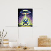 Poster de l'enlèvement d'Aliens UFO (Cuisine)