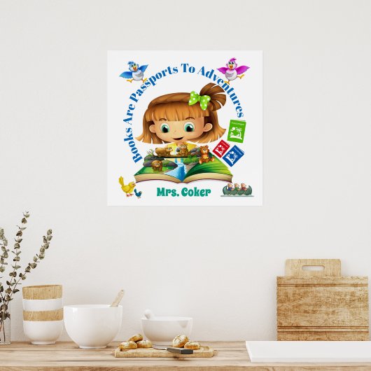 Poster de l'enseignant de livres d'alphabétisation (Cuisine)