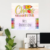 Poster de l'enseignant du coordinateur du Chaos (Bureau à domicile)