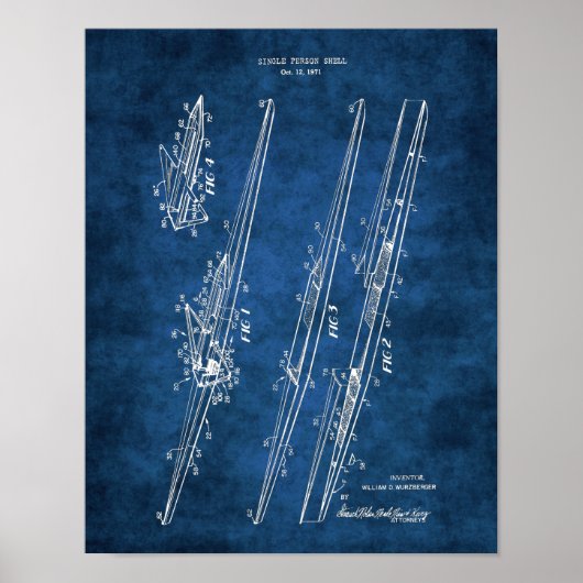 Poster de l'équipage d'aviron Diagramme de brevet (Devant)