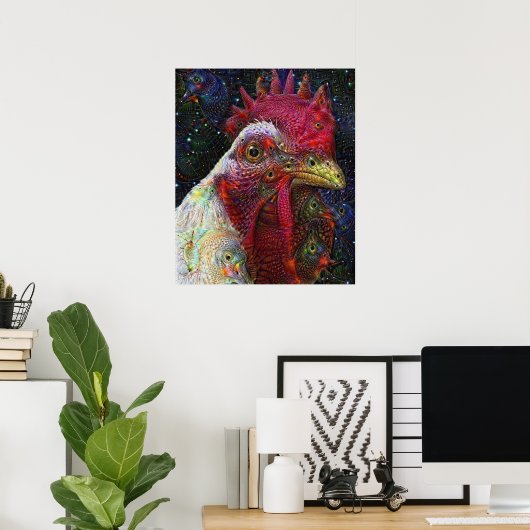 Poster de l'espace de poulet de rêve profond (Bureau à domicile)