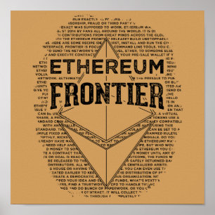 Poster de l'Ethereum Frontier (noir carré sur or)