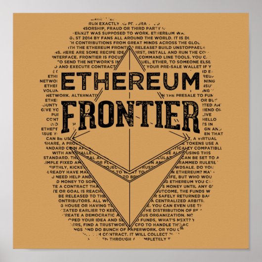 Poster de l'Ethereum Frontier (noir carré sur or) (Devant)