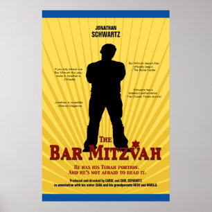 Poster de l'étoile de cinéma Bar Mitzvah Bleu Jaun