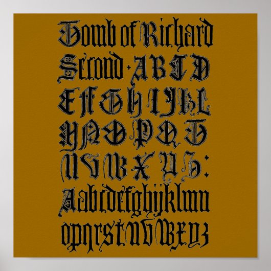 Poster de lettres gothiques (Devant)