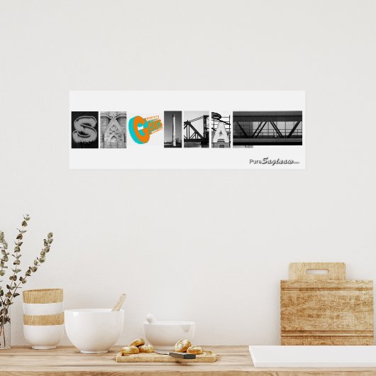 Poster de lettres Saginaw (Cuisine)