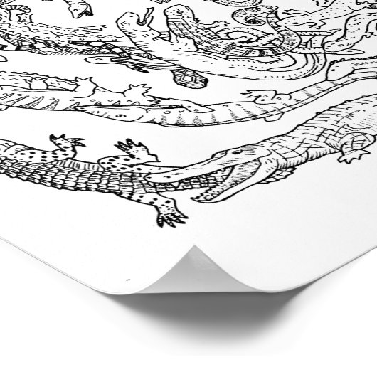 Poster de l'évolution - Arbre de vie - Noir et Bla (Coin)