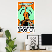 Poster de l'Expo de Detroit Michigan 1936 (Bureau à domicile)