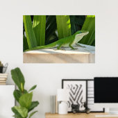 Poster de lézard vert (Bureau à domicile)