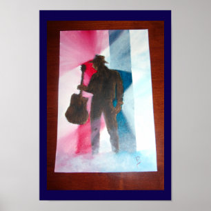 Poster de l'homme avec guitare