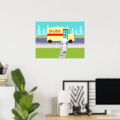 Poster de l'homme de lait de petite ville Retro (Bureau à domicile)