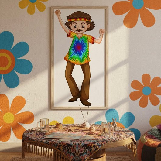 Poster de l'homme hippie