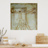 Poster de l'homme vitruvien (Cuisine)