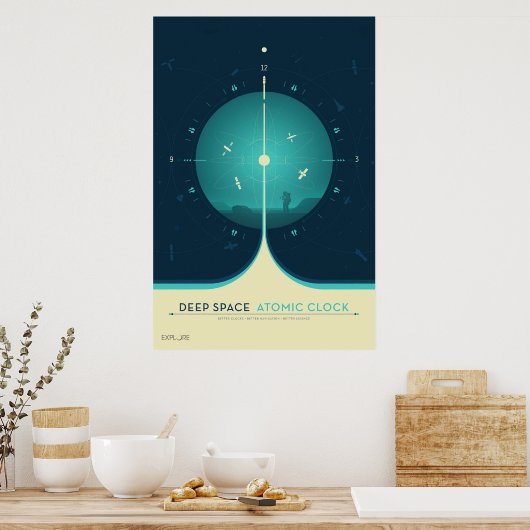 Poster de l'horloge atomique Deep Space, version b (Cuisine)