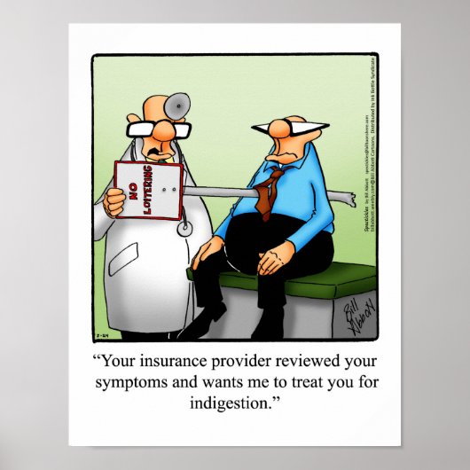 Poster de l'Humour d'assurance Médicale amusant (Devant)
