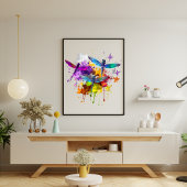 Poster de libellules colorées