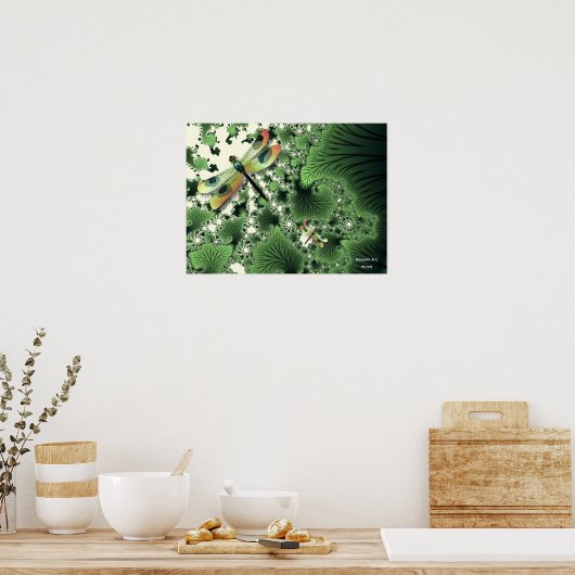 Poster de libellules (vert) (Cuisine)