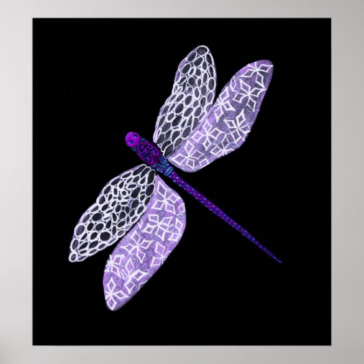 Poster de libellules violettes (Devant)