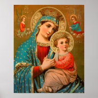 Poster de l'icône orthodoxe mère et enfant