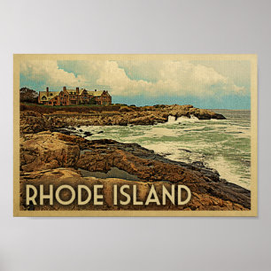 Poster de l'île de Rhode Poster Poster Vintage voy