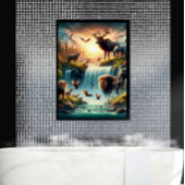 Poster de l'Imaginaire de chute d'eau Mystique Lan