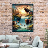 Poster de l'Imaginaire de chute d'eau Mystique Lan