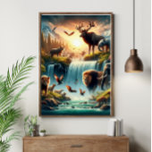 Poster de l'Imaginaire de chute d'eau Mystique Lan