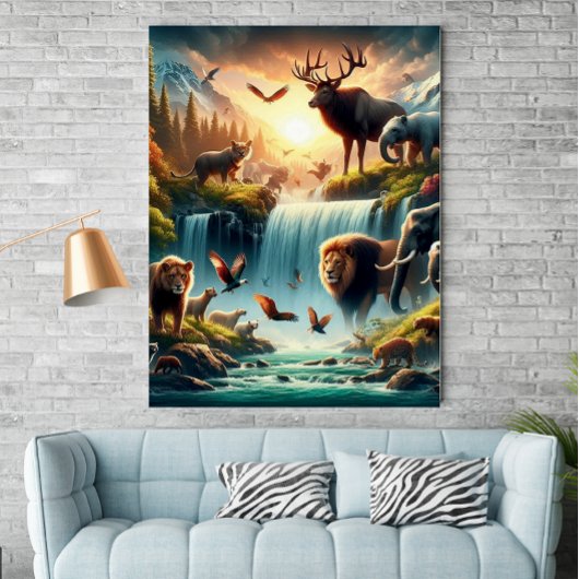 Poster de l'Imaginaire de chute d'eau Mystique Lan
