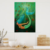 Poster de l'imaginaire de la sirène de cheveux ble (Cuisine)