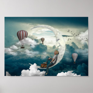 Poster de l'Imaginaire de l'art lune sur la lune