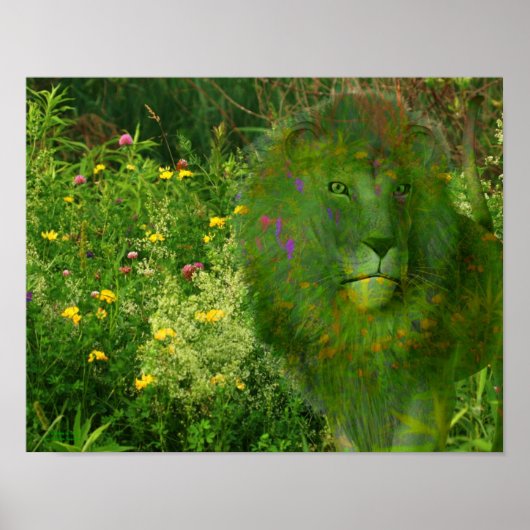 Poster de l'Imaginaire Fleur sauvage Lion (Devant)