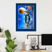 Poster de l'Imaginaire Inukshuk & Galaxy Moon (Bureau à domicile)