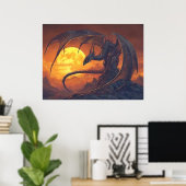 Poster de l'Imaginaire Pleine lune Dragon (Bureau à domicile)